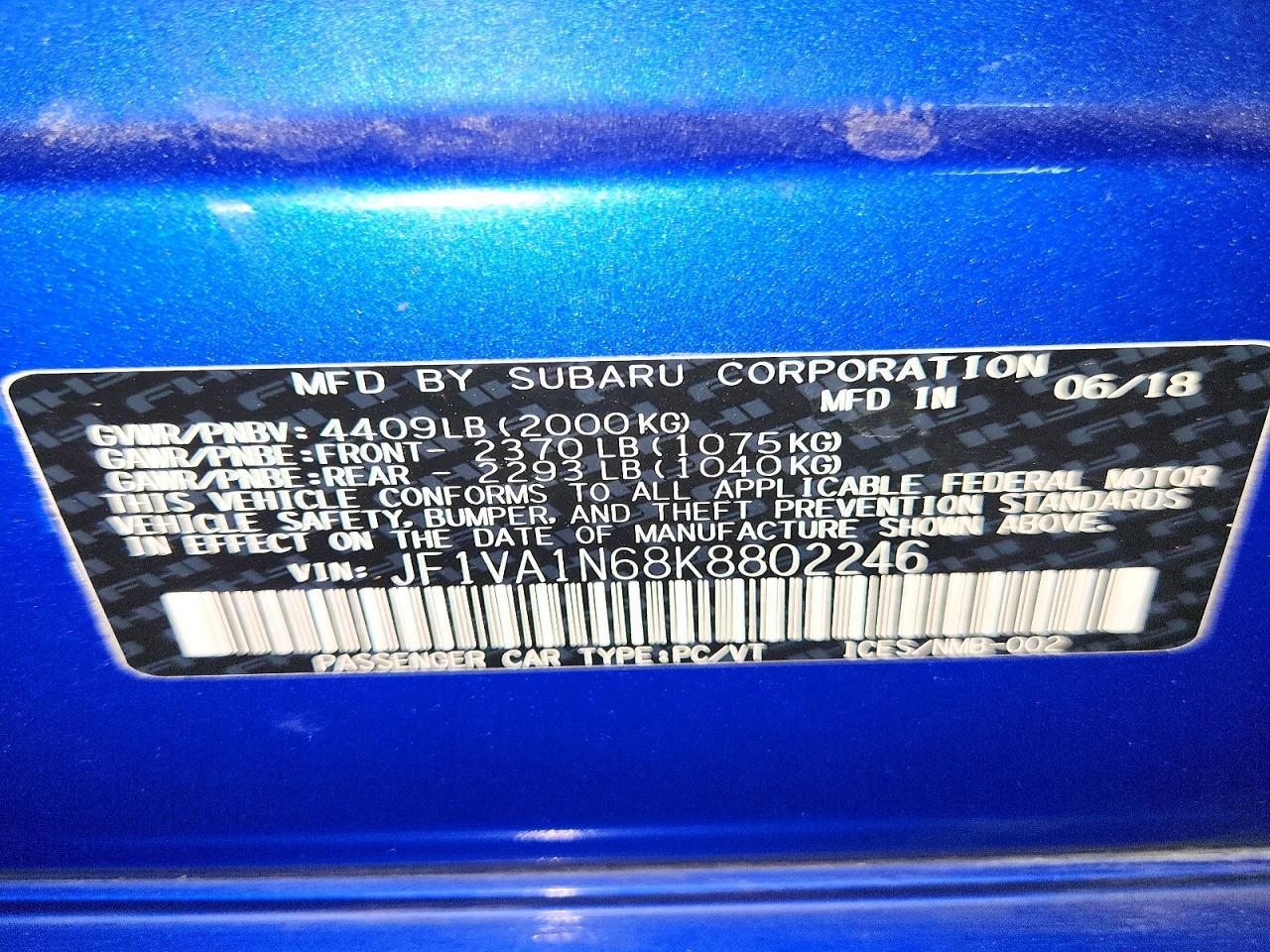 2019 Subaru Wrx Limited - zdjęcie 14