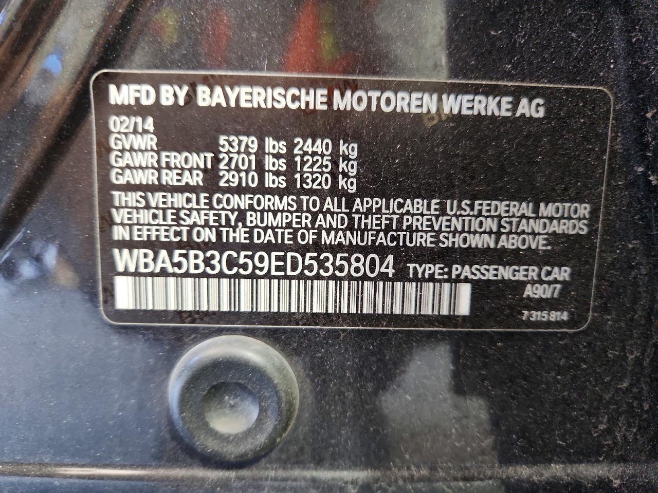 2014 BMW Seria 5 535i - zdjęcie 12
