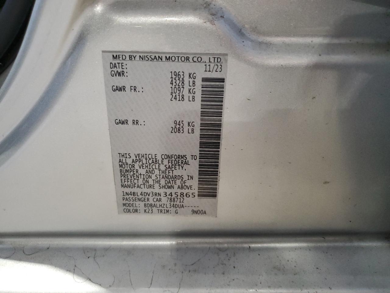 2024 Nissan Altima Sv - zdjęcie 12