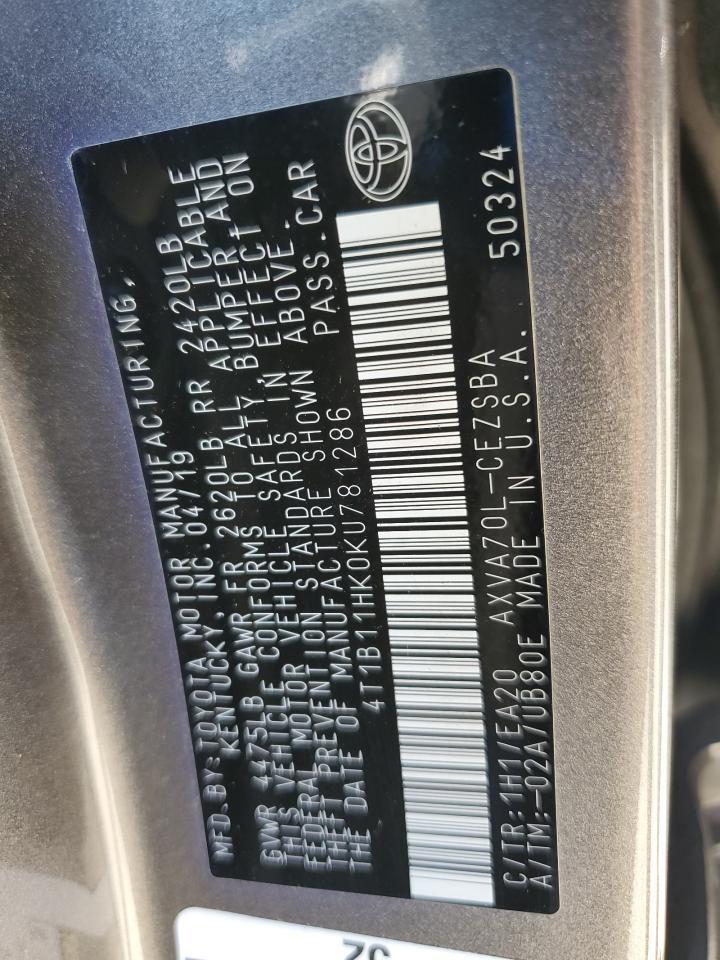 2019 Toyota Camry L - zdjęcie 12