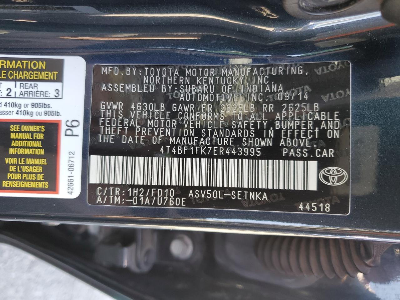 2014 Toyota Camry - zdjęcie 12