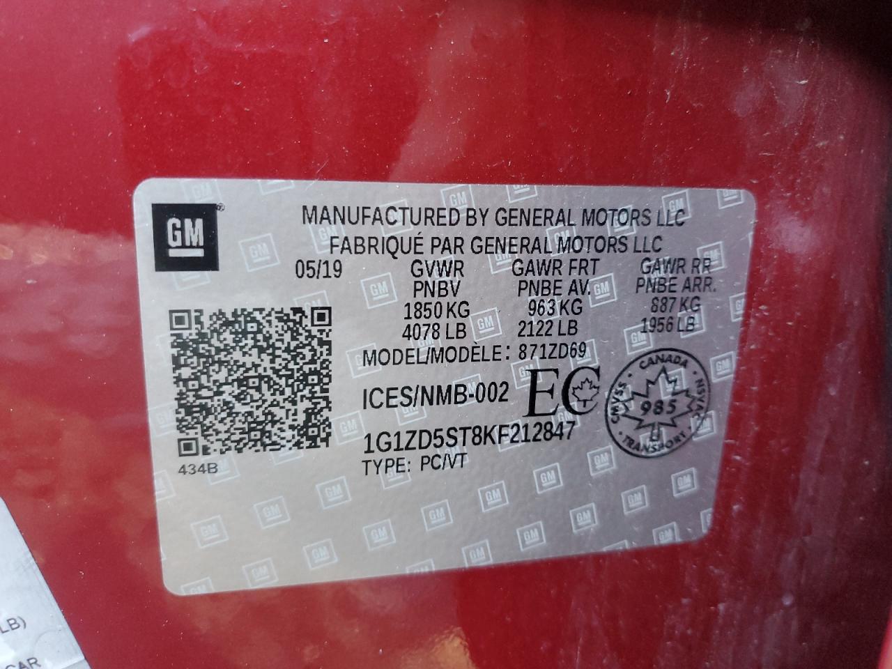 2019 Chevrolet Malibu Lt - zdjęcie 12