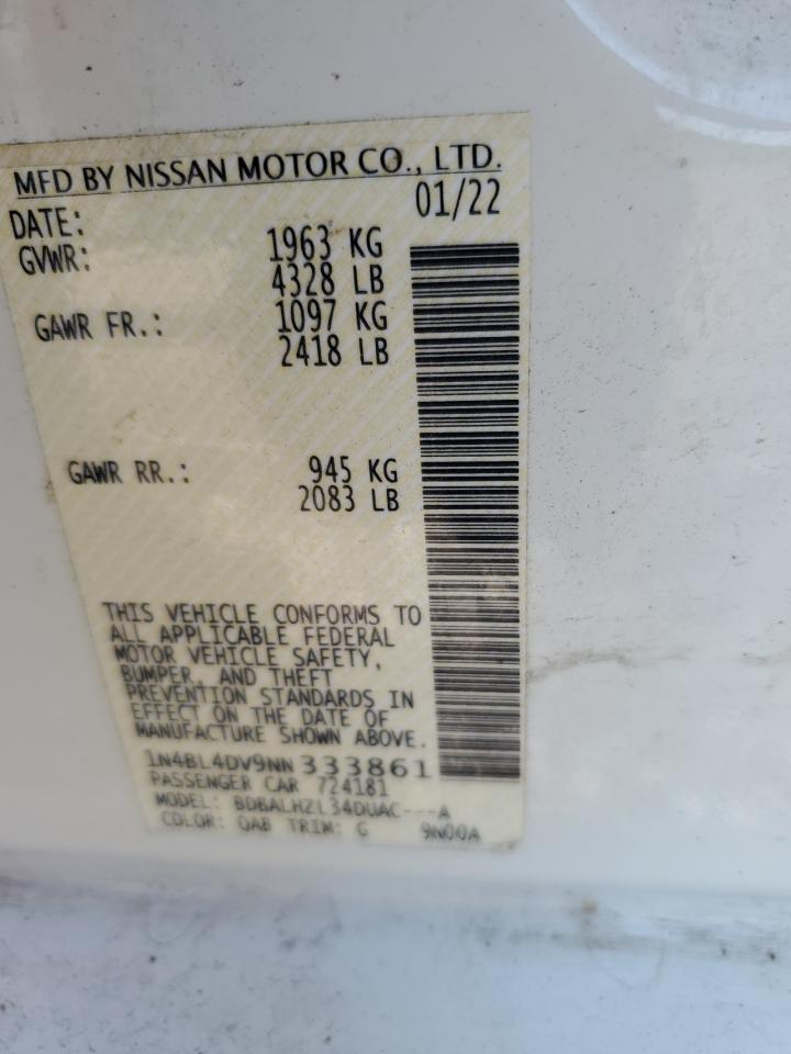 2022 Nissan Altima Sv - zdjęcie 12