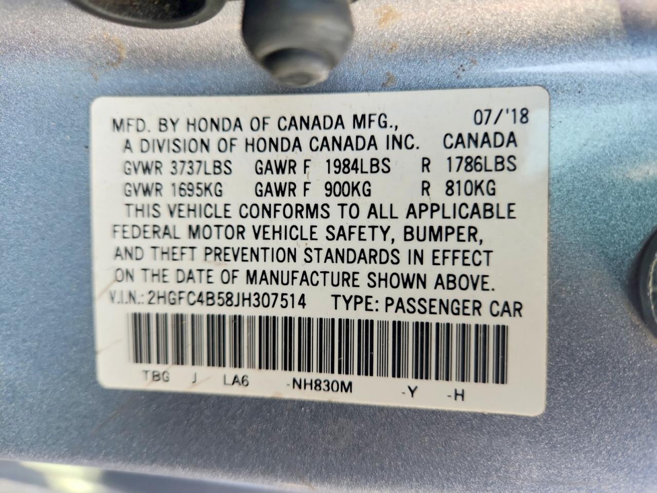 2018 Honda Civic Lx - zdjęcie 12