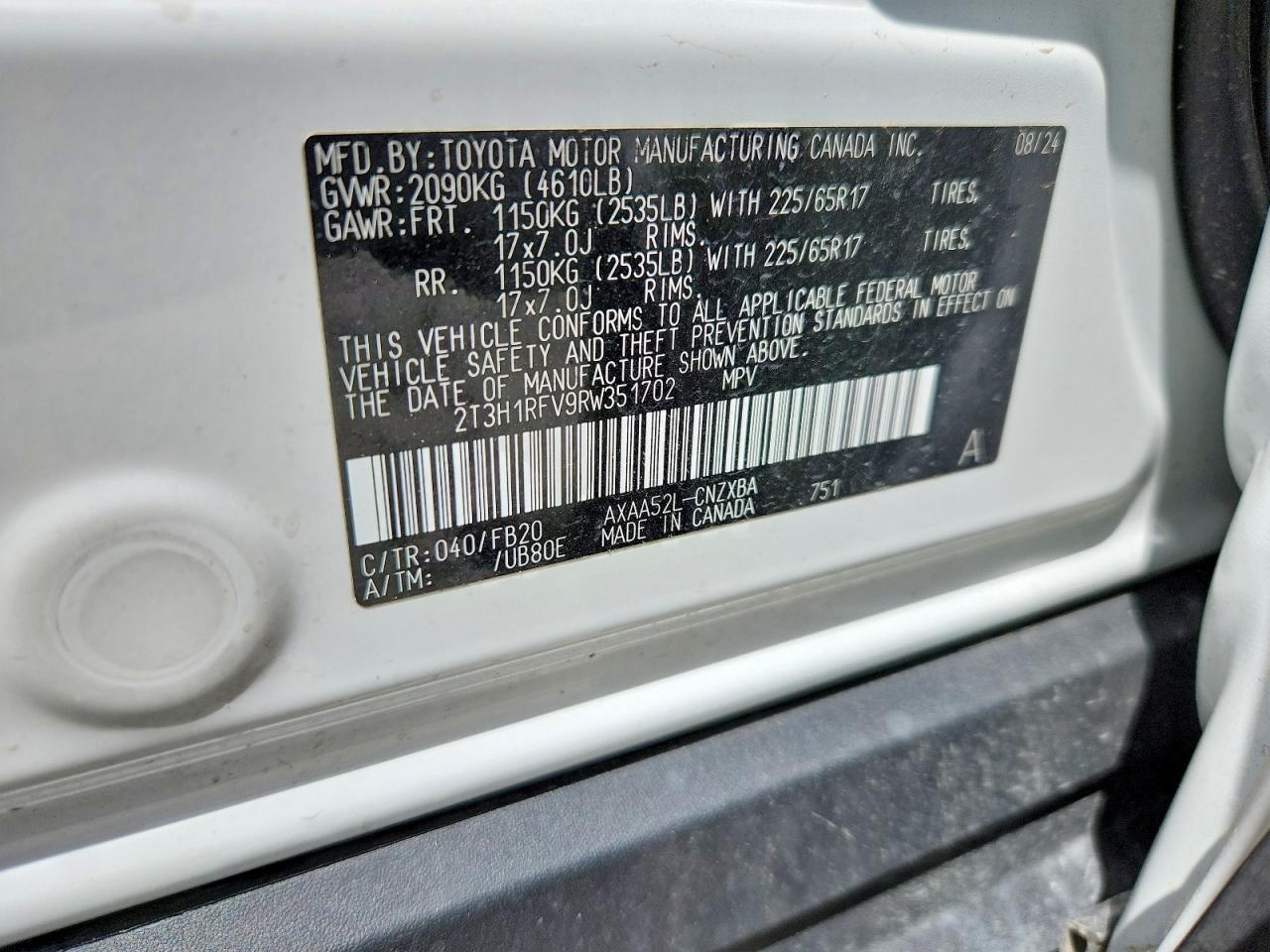 2024 Toyota Rav4 Le - zdjęcie 12