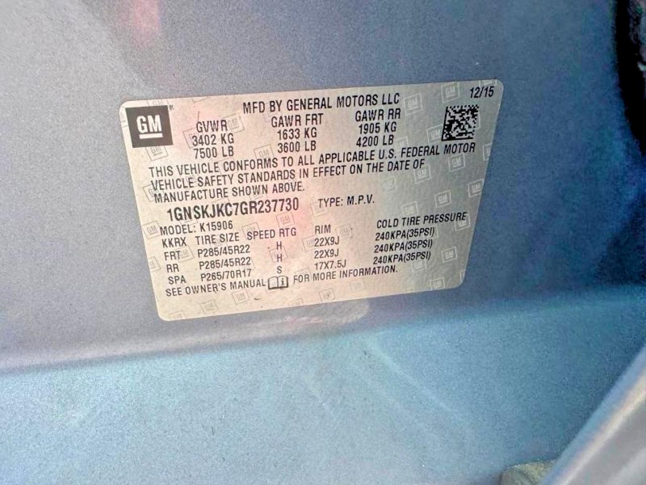 2016 Chevrolet Suburban K1500 Ltz - zdjęcie 12