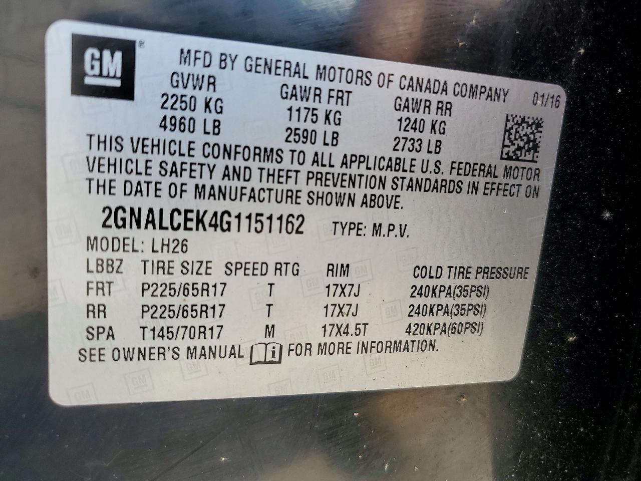 2016 Chevrolet Equinox Lt - zdjęcie 13