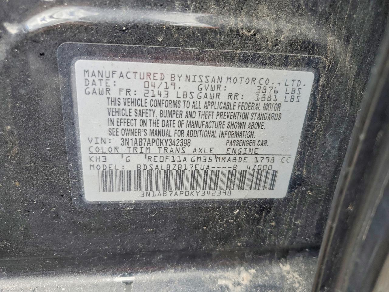 2019 Nissan Sentra S - zdjęcie 13