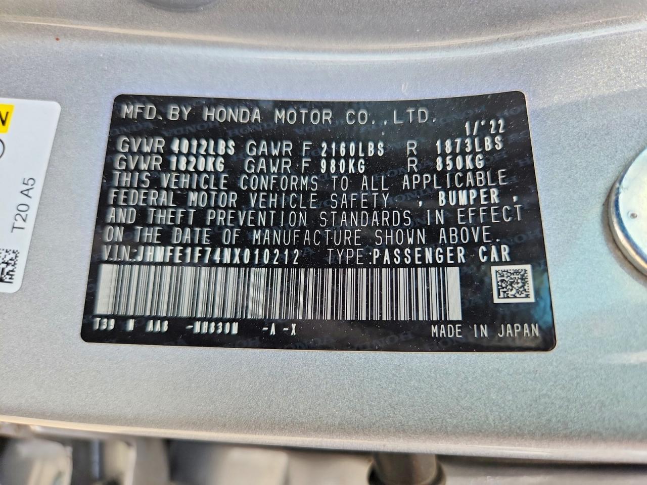 2022 Honda Civic Ex - zdjęcie 12