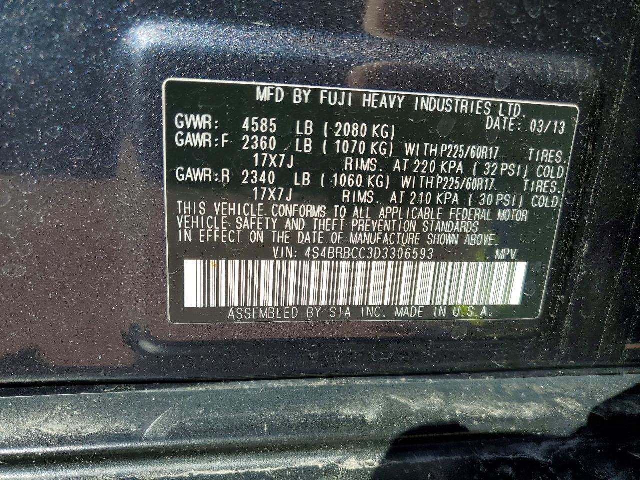 2013 Subaru Outback 2.5I Premium - zdjęcie 13