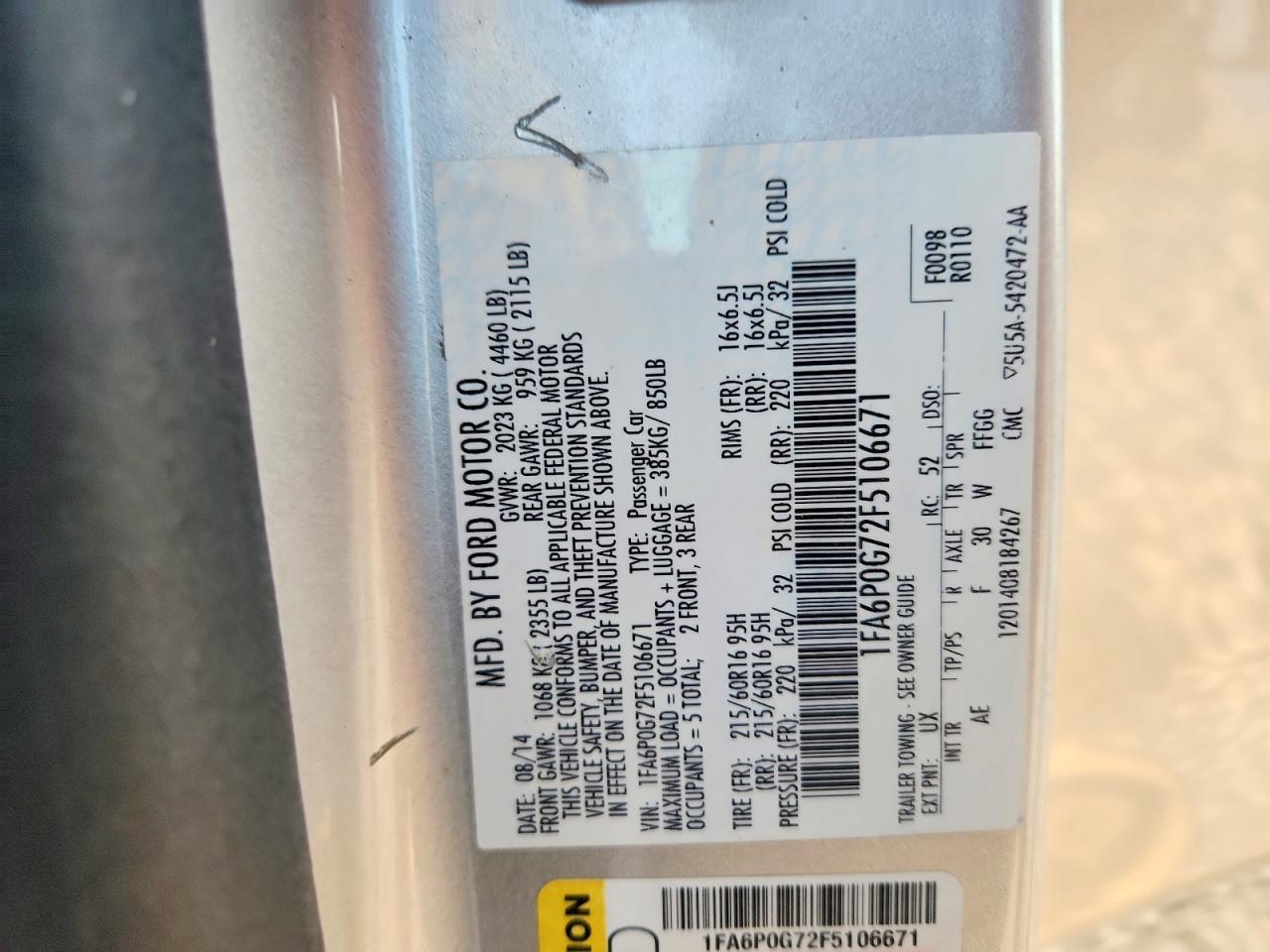 2015 Ford Fusion S - zdjęcie 13
