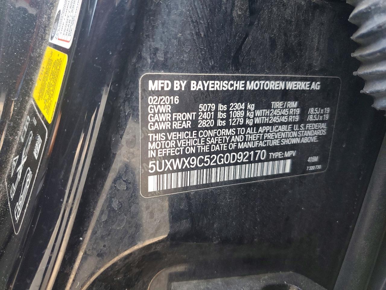2016 BMW X3 xDrive28I - zdjęcie 12