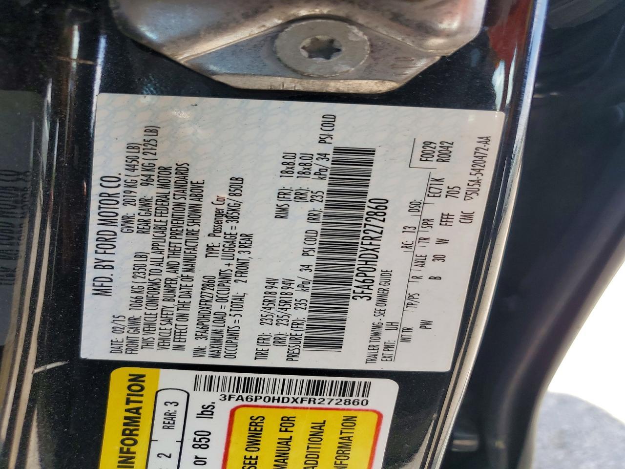 2015 Ford Fusion Se - zdjęcie 12