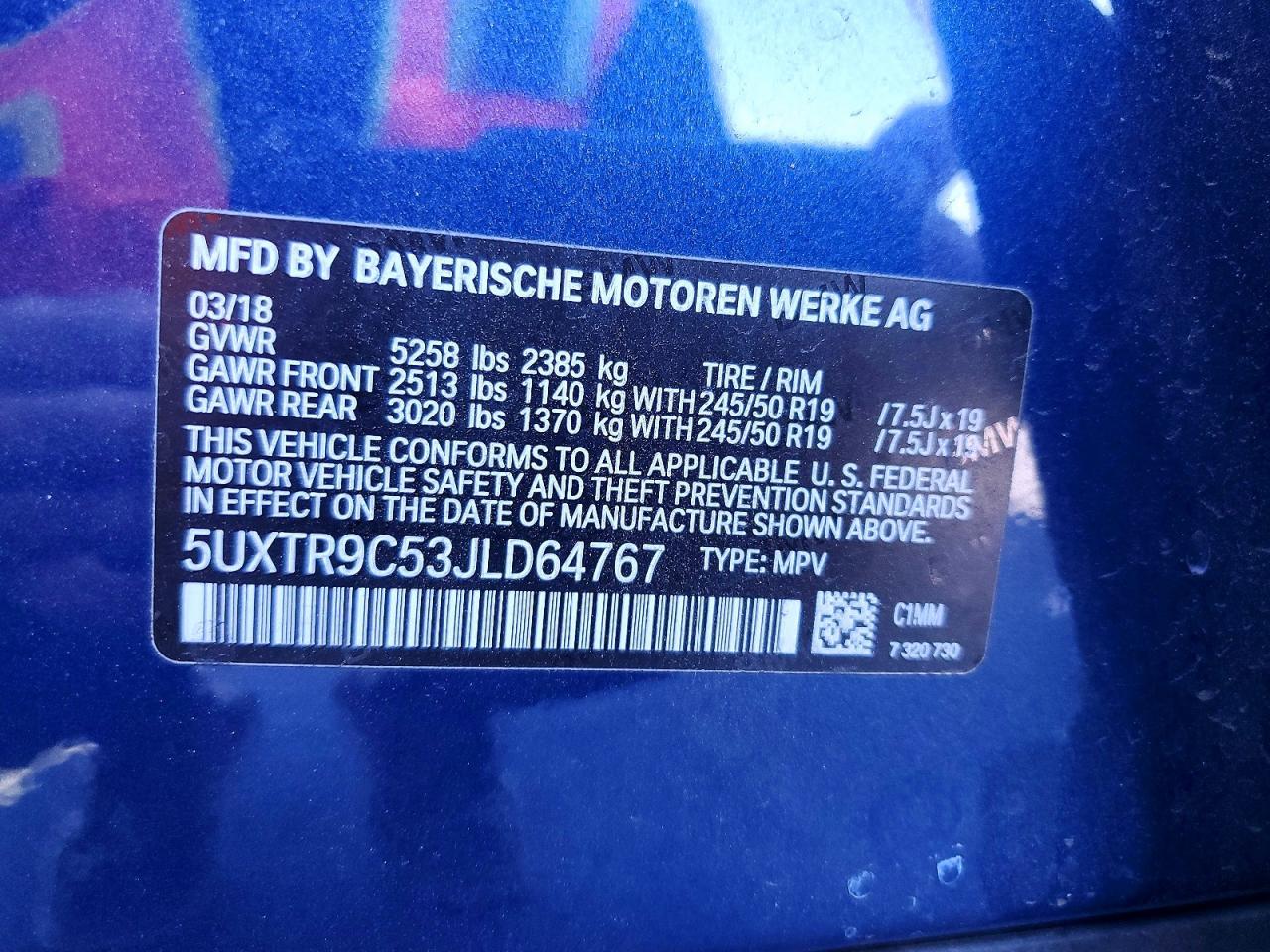 2018 BMW X3 xDrive30I - zdjęcie 12