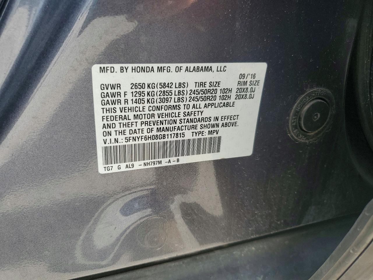 2016 Honda Pilot Elite - zdjęcie 13
