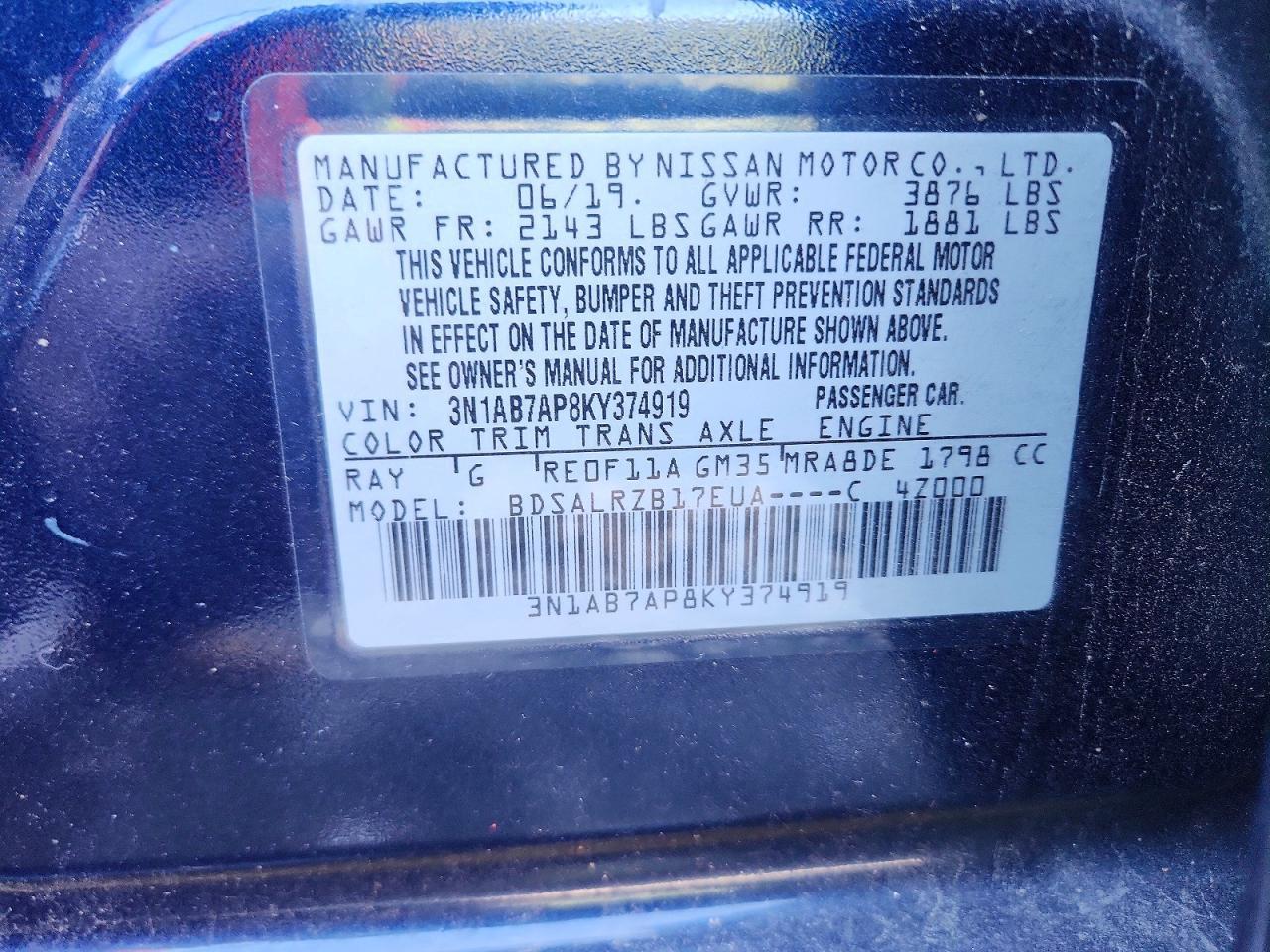 2019 Nissan Sentra Sr - zdjęcie 12