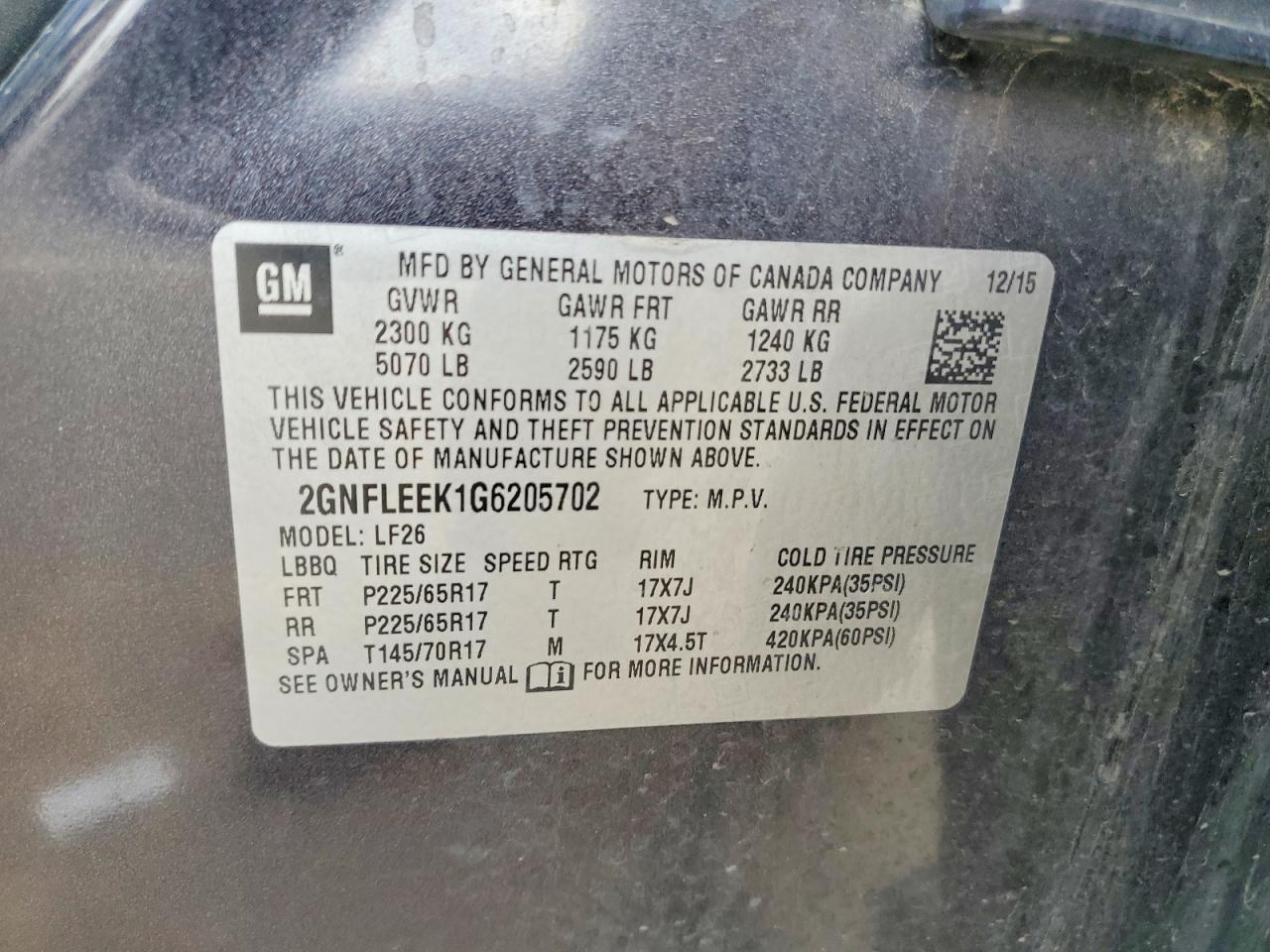 2016 Chevrolet Equinox Ls - zdjęcie 13