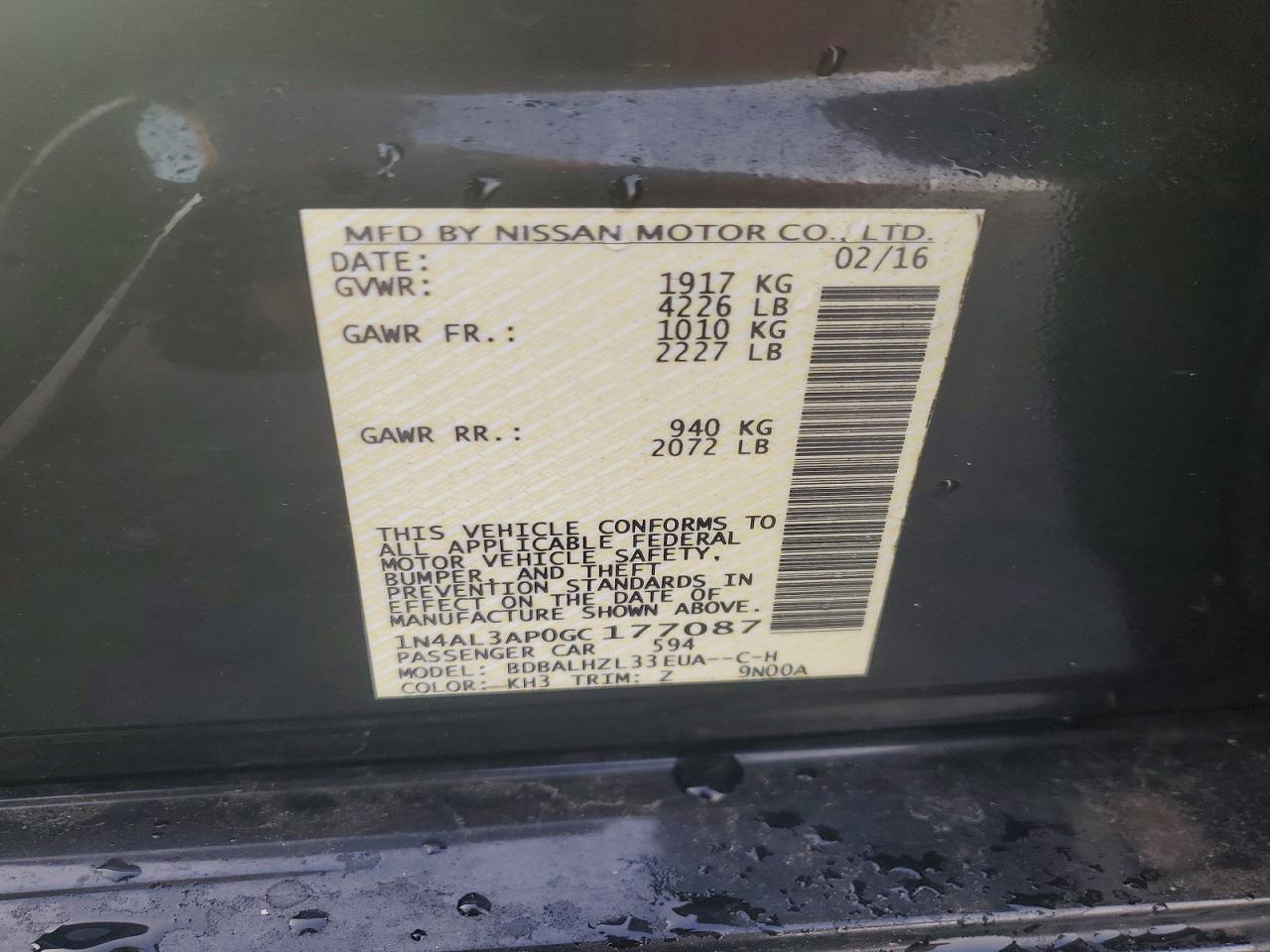 2016 Nissan Altima 2.5 Sr - zdjęcie 12