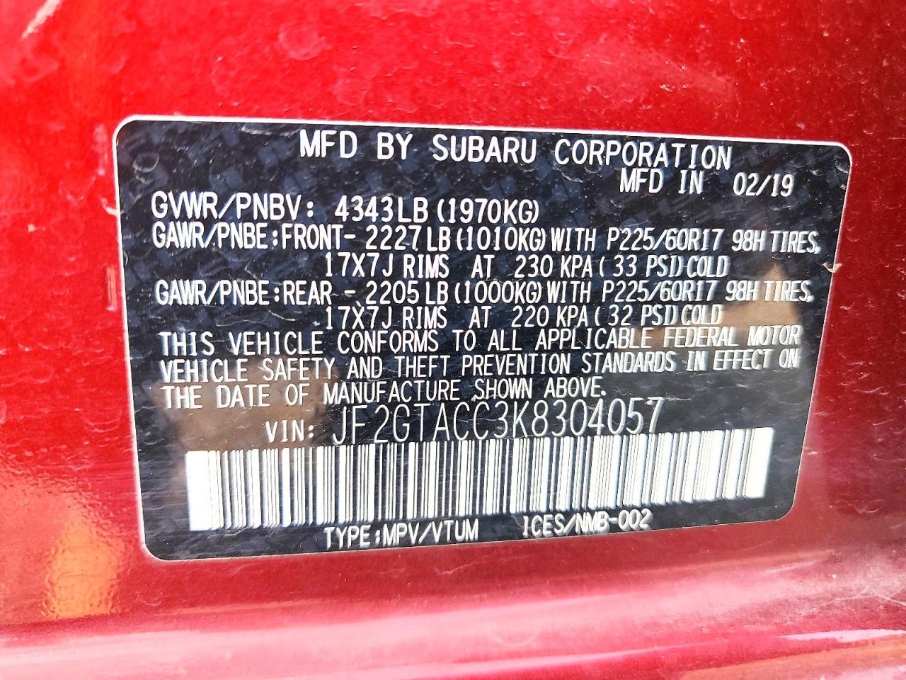 2019 Subaru Crosstrek Premium - zdjęcie 12
