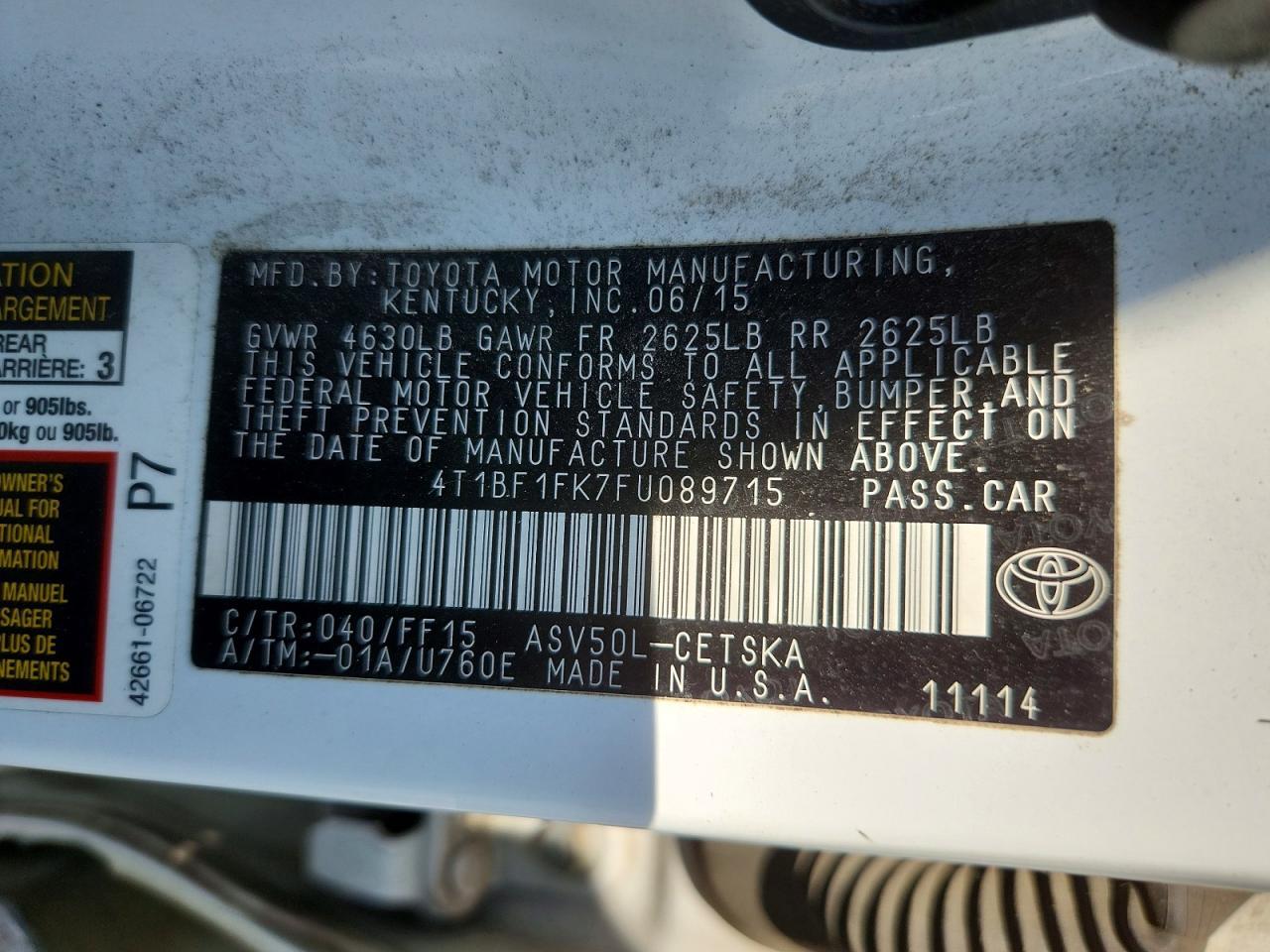 2015 Toyota Camry Se - zdjęcie 12