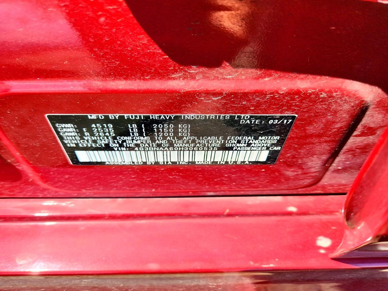 2017 Subaru Legacy 2.5I - zdjęcie 13