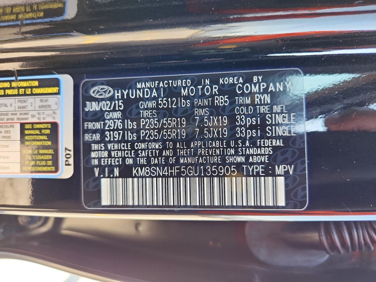 2016 Hyundai Santa Fe Limited - zdjęcie 13