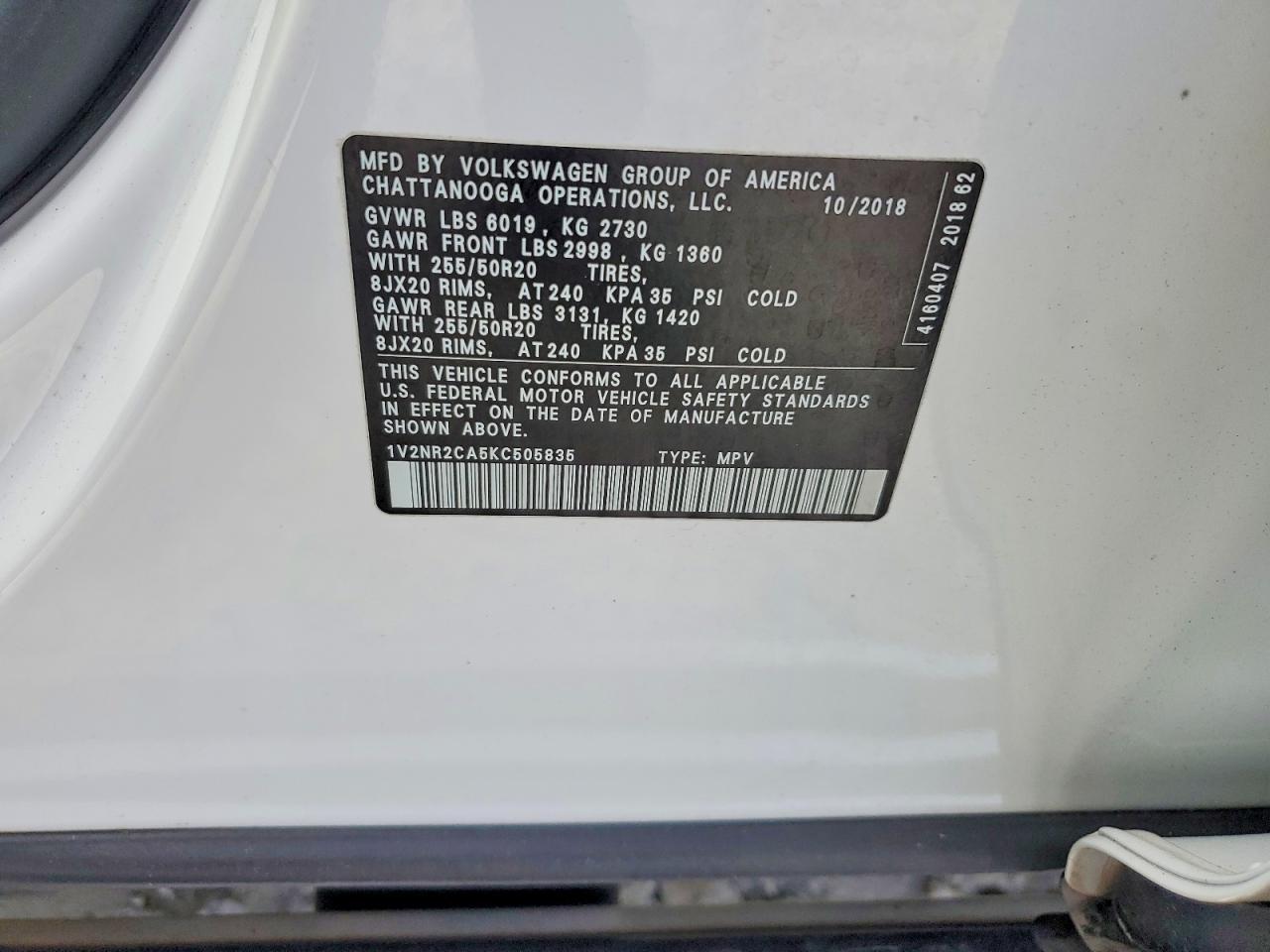 2019 Volkswagen Atlas Sel Premium - zdjęcie 13