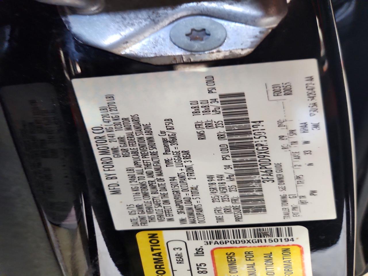 2016 Ford Fusion Titanium - zdjęcie 12