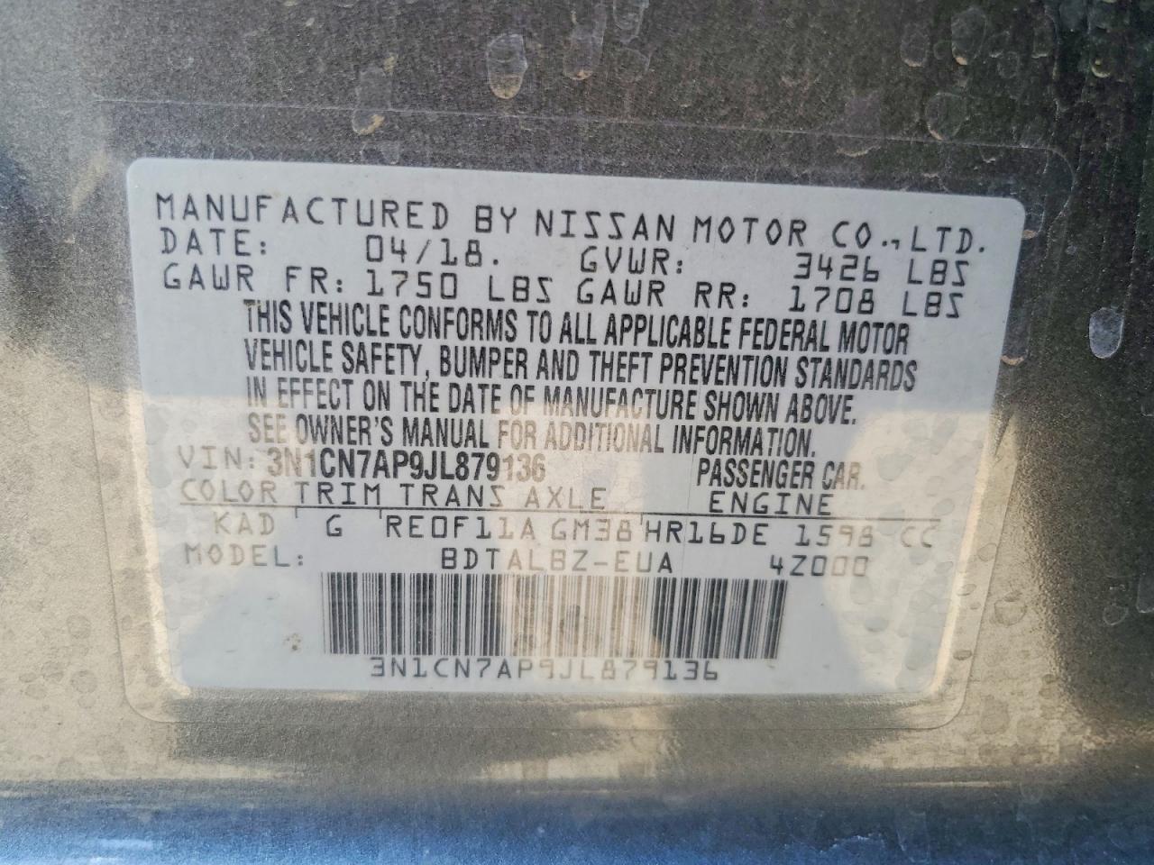 2018 Nissan Versa Sv - zdjęcie 13