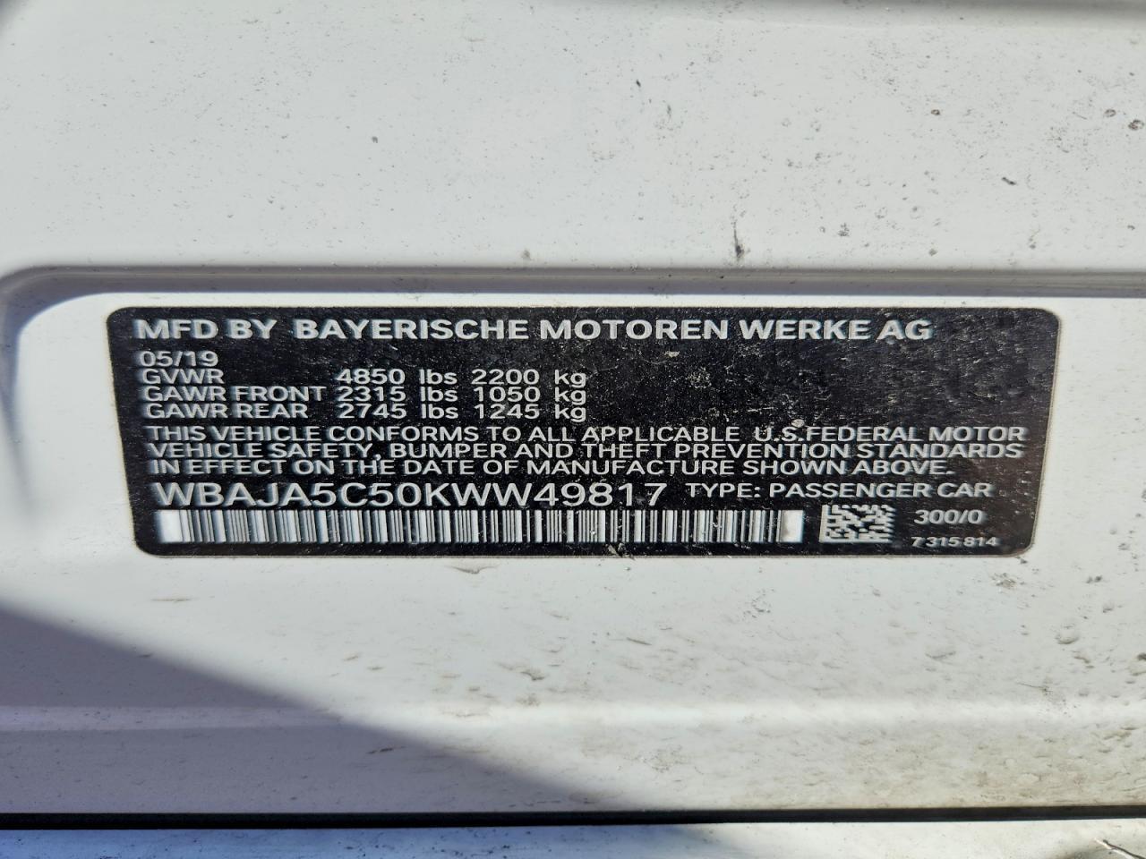 2019 BMW 530 I - zdjęcie 12