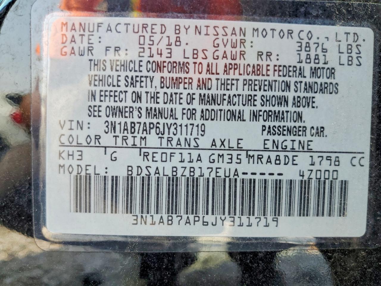 2018 Nissan Sentra S - zdjęcie 13