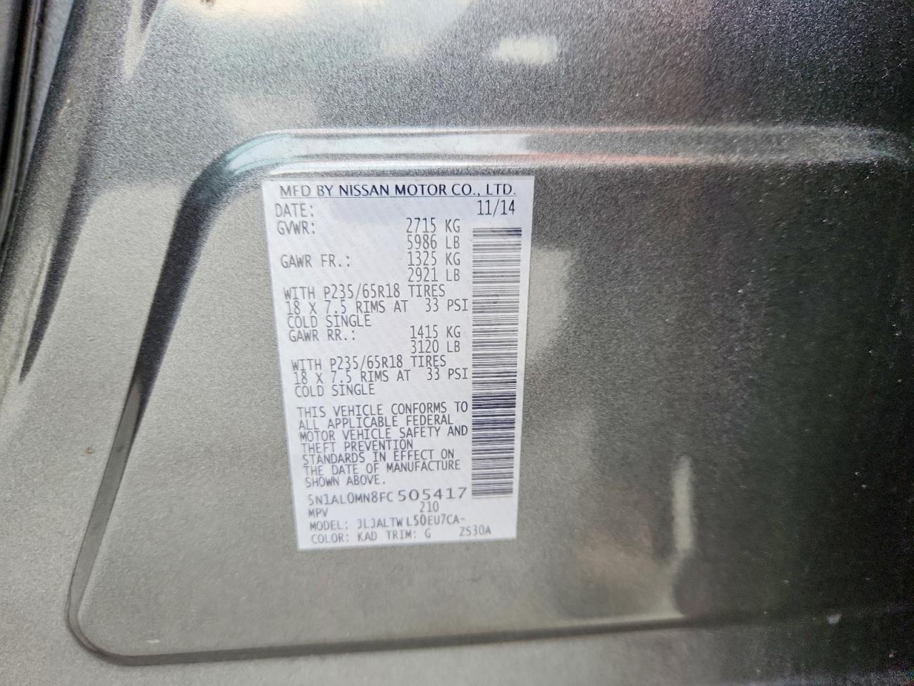 2015 Infiniti Qx60 Base - zdjęcie 13