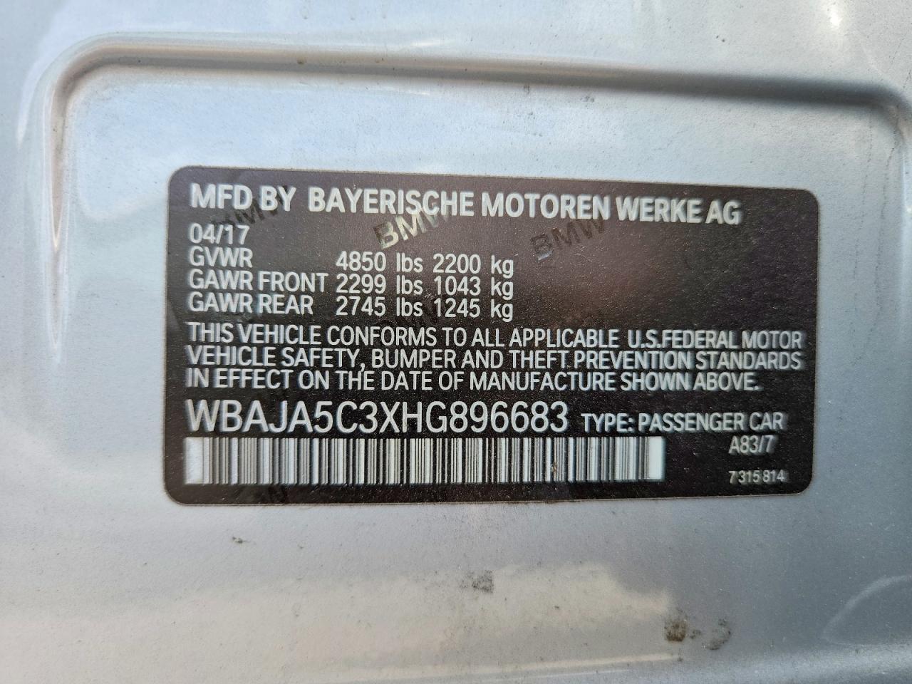 2017 BMW 530 I - zdjęcie 12