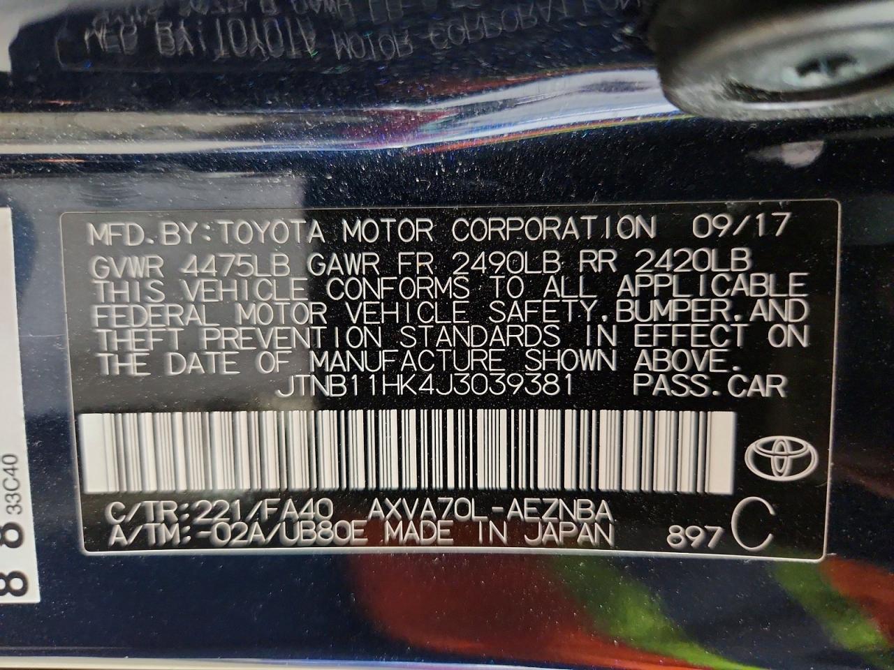 2018 Toyota Camry Le - zdjęcie 13