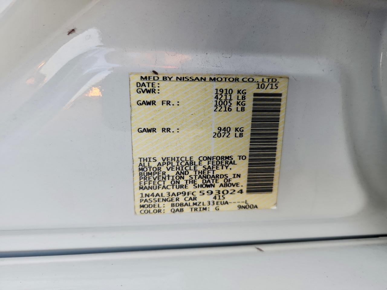 2015 Nissan Altima 2.5 Sv - zdjęcie 12