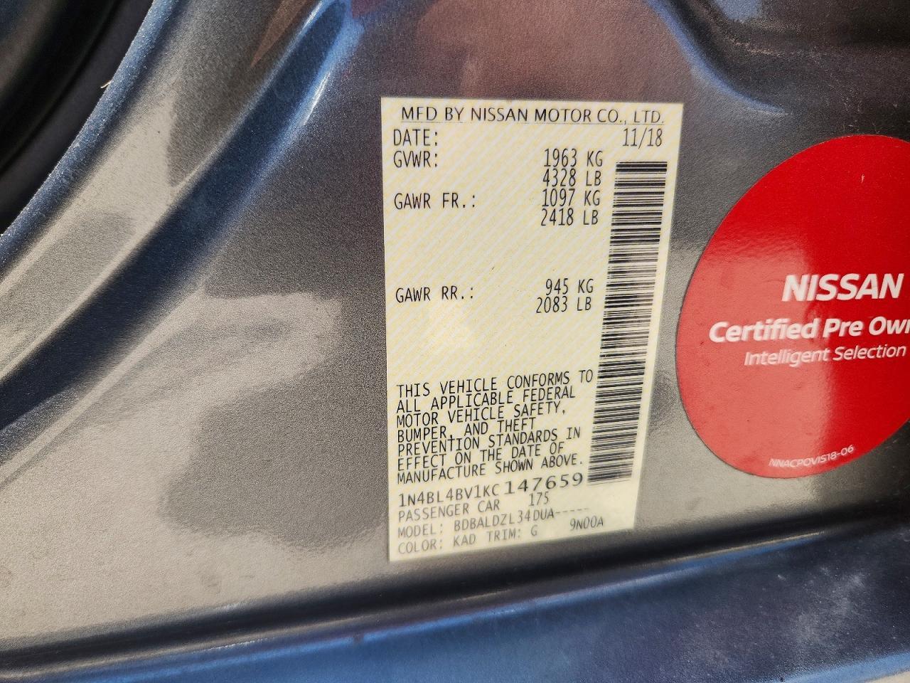 2019 Nissan Altima S - zdjęcie 12