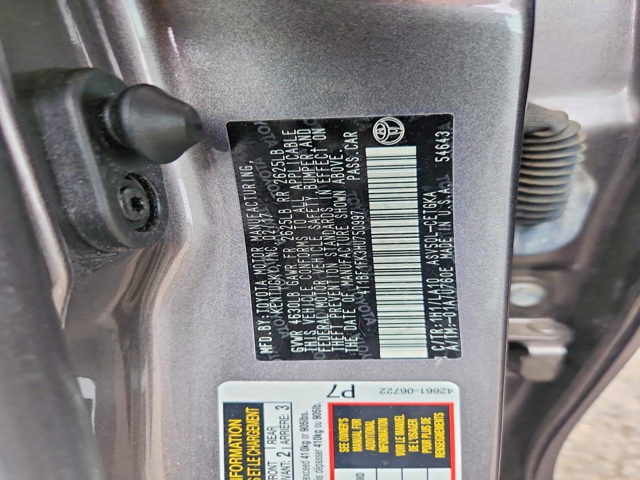 2017 Toyota Camry Xle - zdjęcie 13