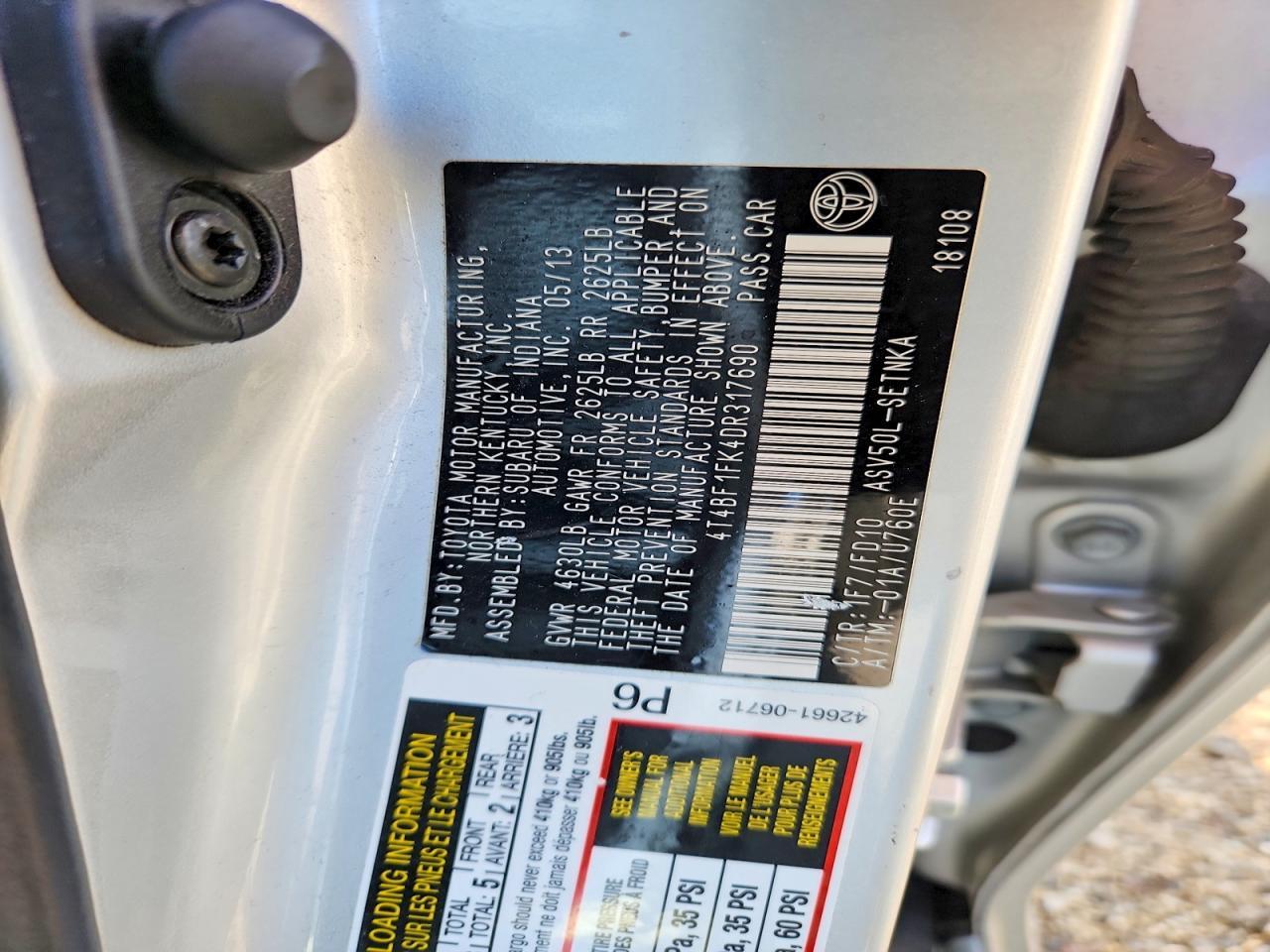 2013 Toyota Camry Le - zdjęcie 12