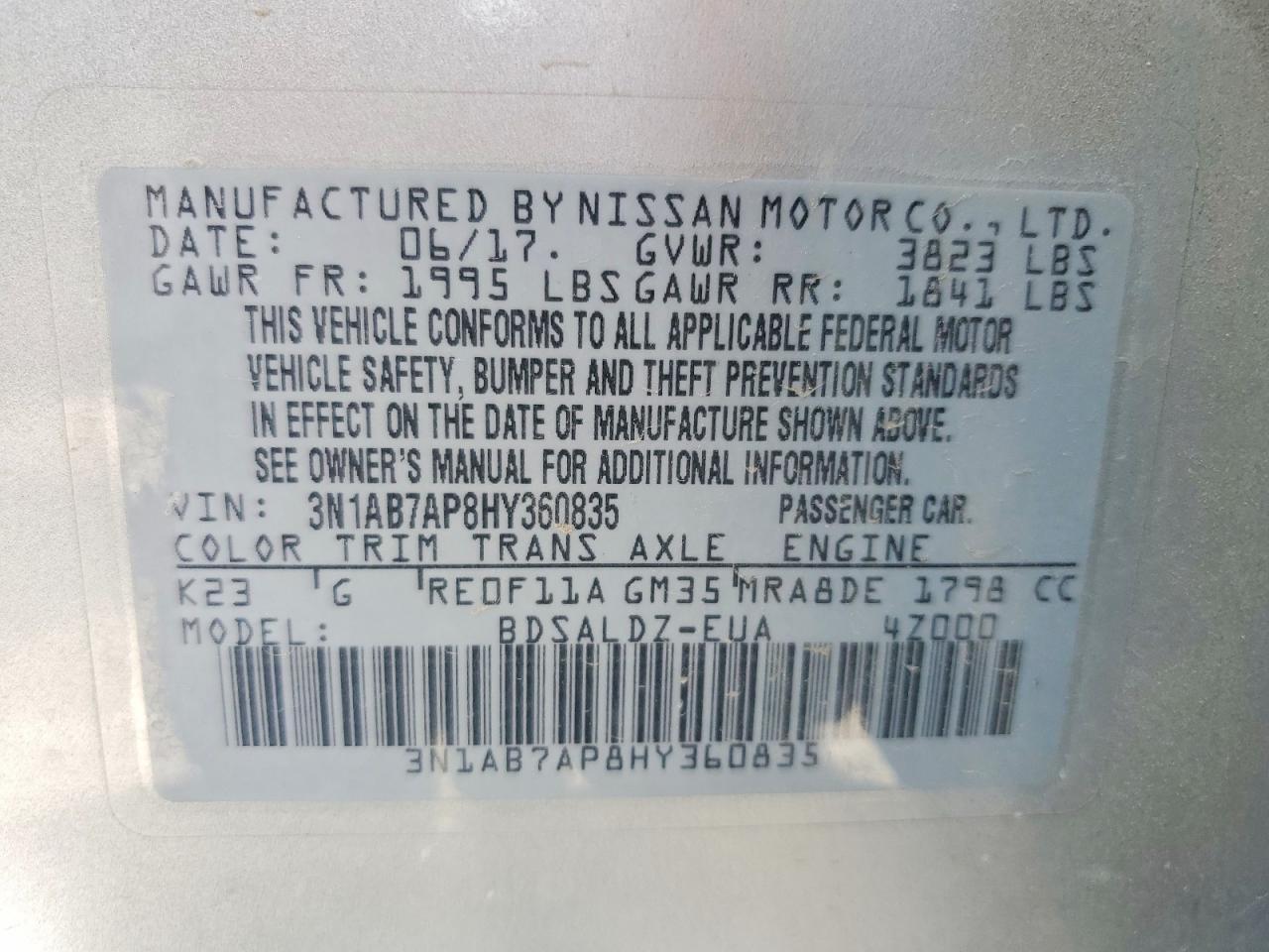 2017 Nissan Sentra Sv - zdjęcie 12