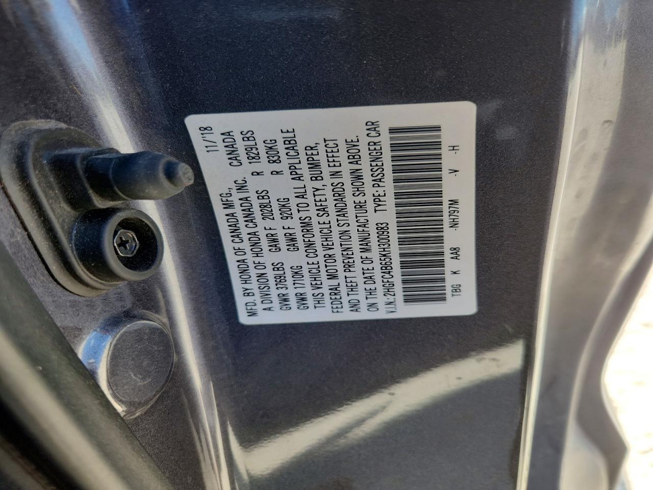 2019 Honda Civic Lx - zdjęcie 13