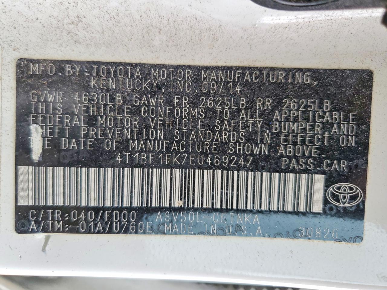 2014 Toyota Camry Le - zdjęcie 13