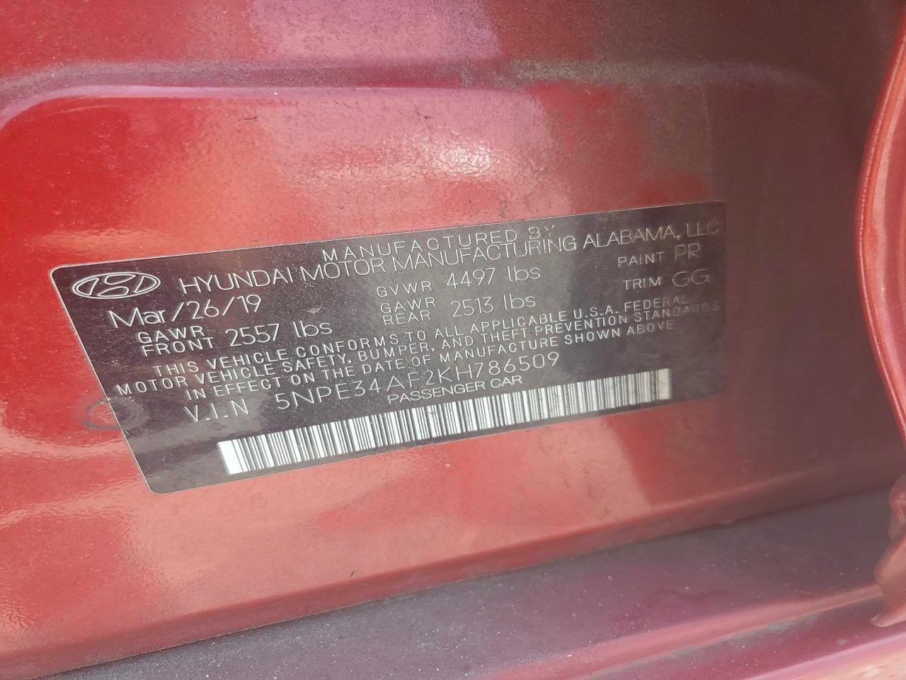 2019 Hyundai Sonata Sel - zdjęcie 12