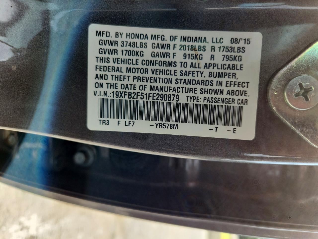 2015 Honda Civic Lx - zdjęcie 12