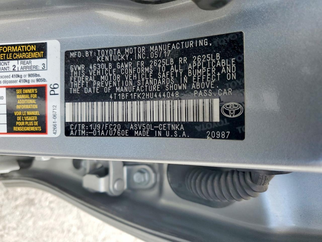2017 Toyota Camry Le - zdjęcie 13