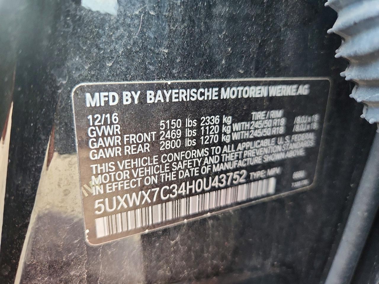 2017 BMW X3 xDrive35I - zdjęcie 13