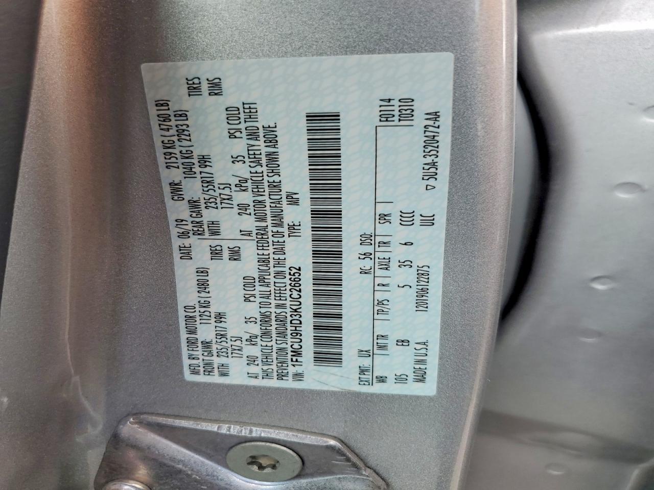 2019 Ford Escape Sel - zdjęcie 12