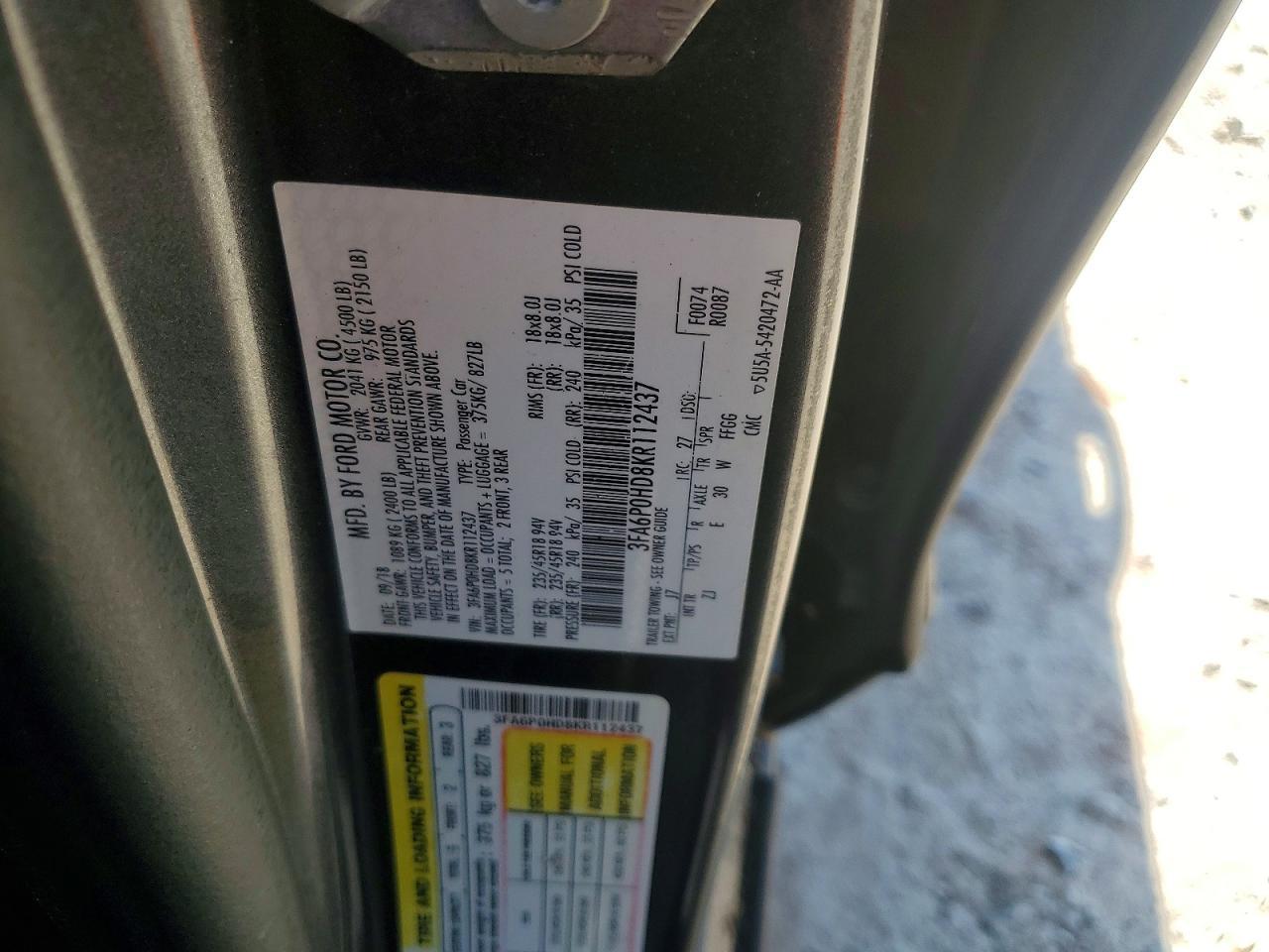 2019 Ford Fusion Se - zdjęcie 12