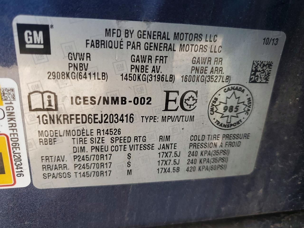 2014 Chevrolet Traverse Ls - zdjęcie 13
