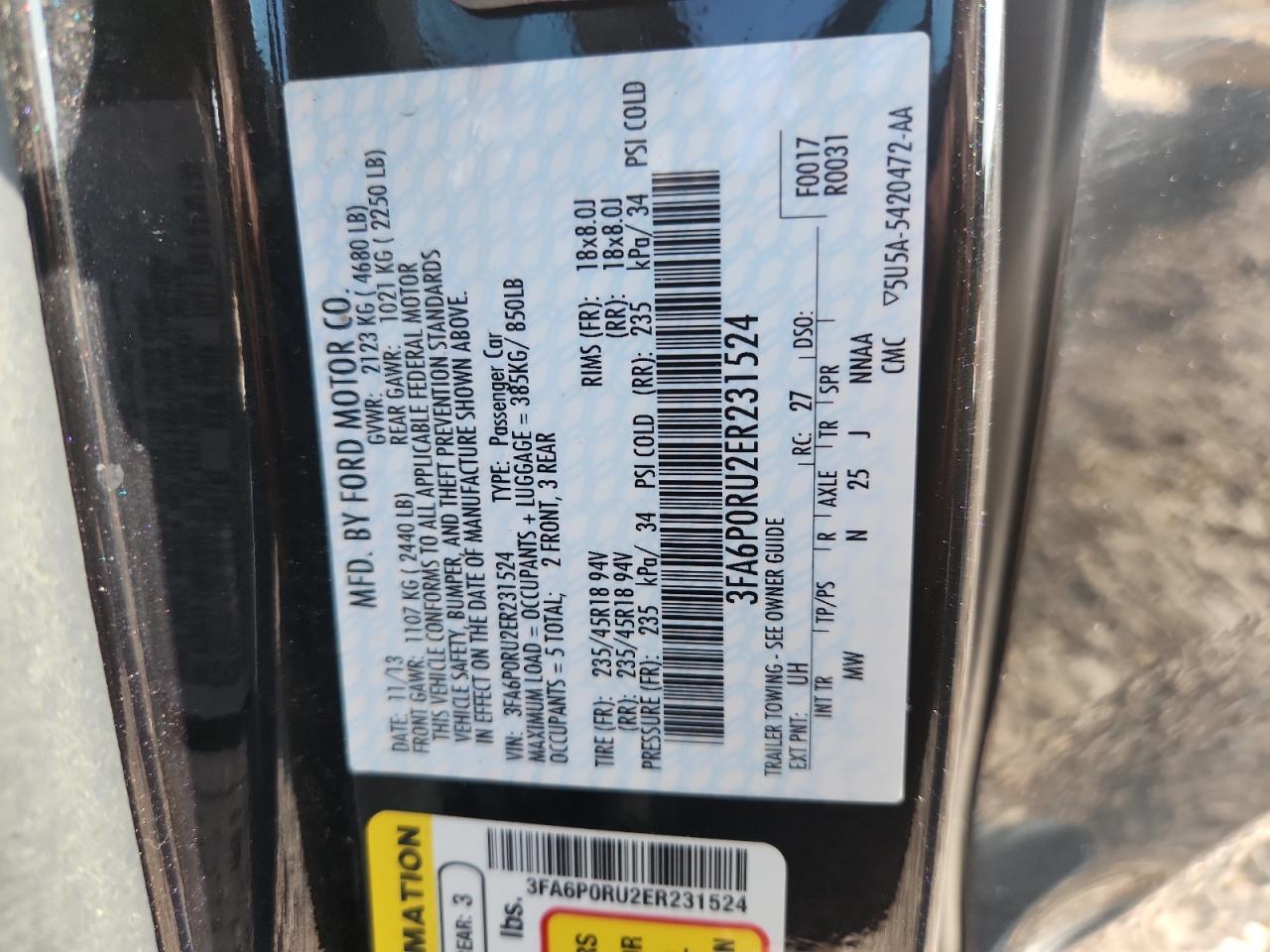 2014 Ford Fusion Titanium Hev - zdjęcie 12