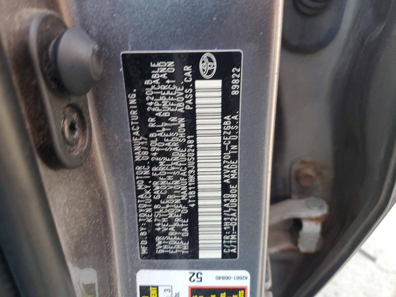 2018 Toyota Camry Xle - zdjęcie 12